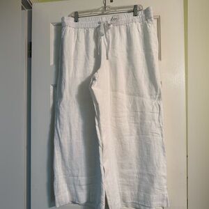 NWT J. Crew Wide Leg Cropped Linen Pants
